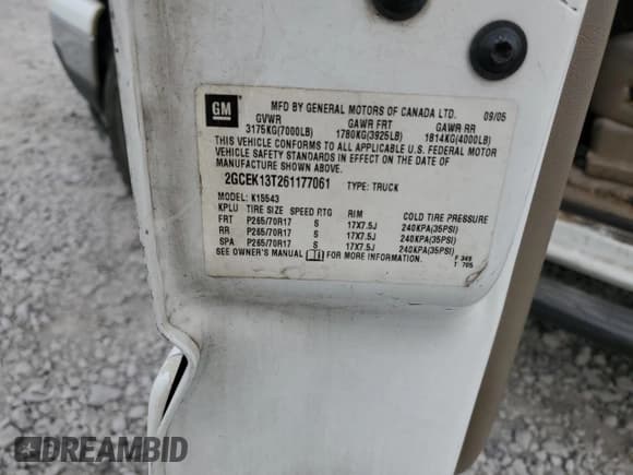 ✅ 2006 Chevrolet Silverado 1500 LT1 • VIN: 2GCEK13T261177061 • Лот: 74269704. Опубликован ранее на Copart с пробегом 325 452 миль. Бесплатный доступ к архиву аукционных продаж из США и подробный отчёт об истории автомобиля на DreamBid. Изображение 14.