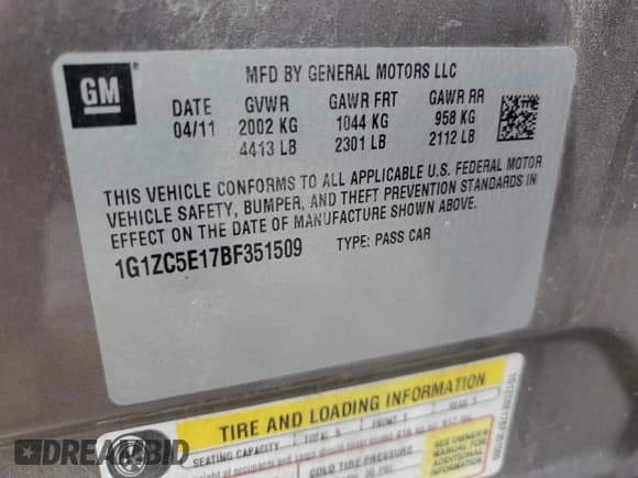 ✅ 2011 Chevrolet Malibu 1LT • VIN: 1G1ZC5E17BF351509 • Lot: 70965144. Wystawiony na Copart z przebiegiem 188 326 mil. Bezpłatny archiwum sprzedaży aukcyjnych z USA i szczegółowy raport historii pojazdu na DreamBid. Zdjęcie 14.