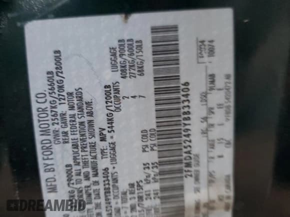 ✅ 2000 Ford Windstar SE • VIN: 2FMDA5249YBB33406 • Lot: 82792734. Listed on Copart with 112,373 mi. Free auction sales archive from the USA and detailed vehicle history report at DreamBid. Image 13.