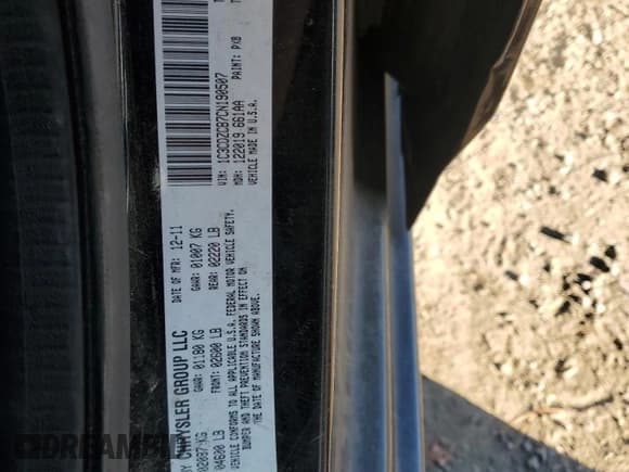 ✅ 2012 Dodge Avenger SXT • VIN: 1C3CDZCB7CN190507 • Lot: 92576205. Listed on Copart with 175,906 mi. Free auction sales archive from the USA and detailed vehicle history report at DreamBid. Image 12.