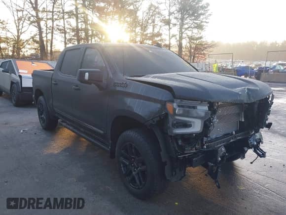 2024 Chevrolet Silverado 1500 High Country with VIN 1GCUDJEDXRZ394557, listed as a IAAI auction lot 41485136 with 5,244 mi miles and . Bid and sale history available at DreamBid. Image 1.