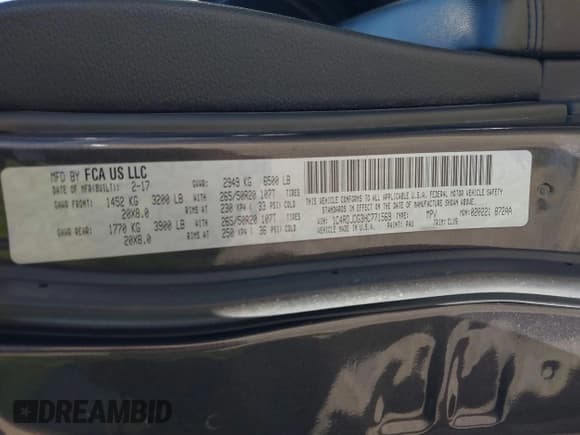 ✅ 2017 Dodge Durango GT • VIN: 1C4RDJDG3HC771569 • Лот: 43542736. Опубликован ранее на IAAI с пробегом 141 790 миль. Бесплатный доступ к архиву аукционных продаж из США и подробный отчёт об истории автомобиля на DreamBid. Изображение 9.