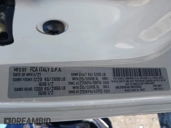 ✅ 2021 Ram ProMaster City Cargo Tradesman • VIN: ZFBHRFAB7M6T85803 • Lot: 41739448. Listed on IAAI with 106,538 mi. Free auction sales archive from the USA and detailed vehicle history report at DreamBid. Image 9.