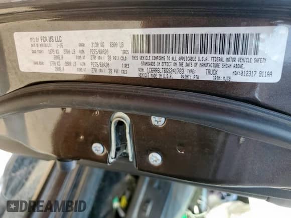 2016 Ram 1500 Big Horn with VIN 1C6RR6LT6GS241783, listed as a Copart auction lot 80761615 with 126,586 mi miles and Salvage title. Bid and sale history available at DreamBid. Image 13.