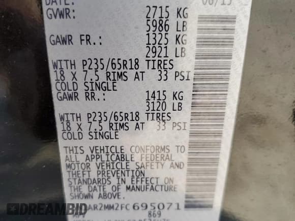 ✅ 2015 Nissan Pathfinder SL • VIN: 5N1AR2MM2FC695071 • Lot: 85101775. Listed on Copart with 56,888 mi. Free auction sales archive from the USA and detailed vehicle history report at DreamBid. Image 13.