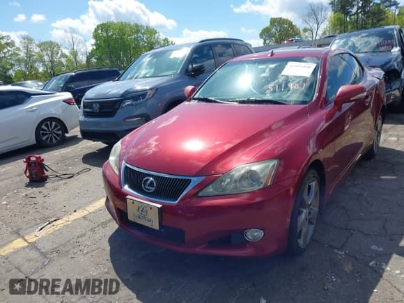 ✅ 2010 Lexus IS 250 C • VIN: JTHFF2C29A2511907 • Lot: 41995448. Listed on IAAI with 206,000 mi. Free auction sales archive from the USA and detailed vehicle history report at DreamBid. Image 2.