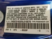 ✅ 2005 Honda Civic VP • VIN: 1HGES16325L015078 • Лот: 84066725. Опубликован ранее на Copart с пробегом 312 234 миль. Бесплатный доступ к архиву аукционных продаж из США и подробный отчёт об истории автомобиля на DreamBid. Изображение 12.