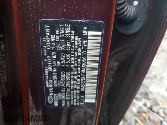 ✅ 2021 Hyundai Palisade Calligraphy • VIN: KM8R7DHE4MU305618 • Лот: 83003594. Опубликован ранее на Copart с пробегом 42 369 миль. Бесплатный доступ к архиву аукционных продаж из США и подробный отчёт об истории автомобиля на DreamBid. Изображение 13.