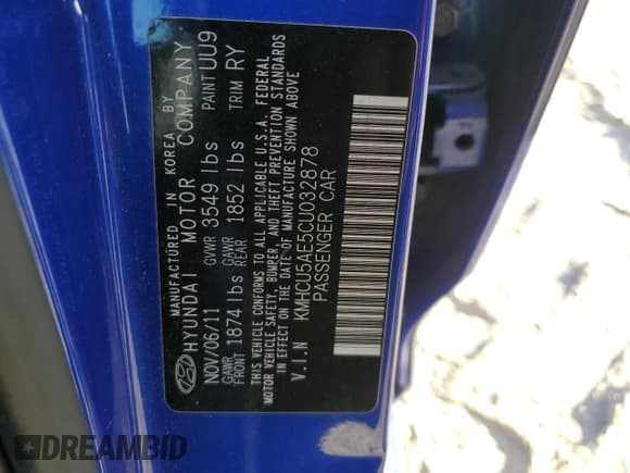 ✅ 2012 Hyundai Accent SE • VIN: KMHCU5AE5CU032878 • Lot: 78886184. Wystawiony na Copart z przebiegiem 72 331 mil. Bezpłatny archiwum sprzedaży aukcyjnych z USA i szczegółowy raport historii pojazdu na DreamBid. Zdjęcie 12.