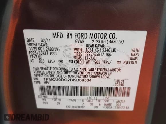 ✅ 2011 Ford Escape XLT • VIN: 1FMCU9DG2BKB69534 • Лот: 54678655. Опубликован ранее на Copart с пробегом 191 733 миль. Бесплатный доступ к архиву аукционных продаж из США и подробный отчёт об истории автомобиля на DreamBid. Изображение 12.