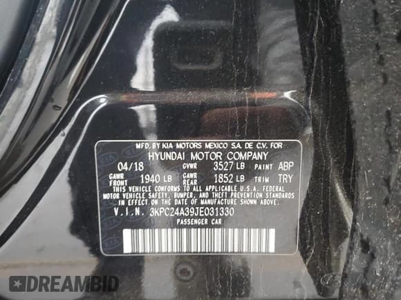 ✅ 2018 Hyundai Accent SEL • VIN: 3KPC24A39JE031330 • Лот: 84506504. Опубликован ранее на Copart с пробегом 74 079 миль. Бесплатный доступ к архиву аукционных продаж из США и подробный отчёт об истории автомобиля на DreamBid. Изображение 13.