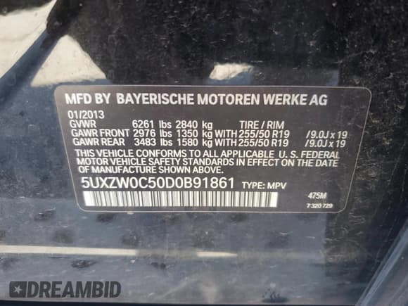 ✅ 2013 BMW X5 xDrive35d • VIN: 5UXZW0C50D0B91861 • Лот: 85866965. Опубликован ранее на Copart с пробегом 164 496 миль. Бесплатный доступ к архиву аукционных продаж из США и подробный отчёт об истории автомобиля на DreamBid. Изображение 13.