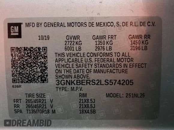 2020 Chevrolet Blazer RS z VIN 3GNKBERS2LS574205, wystawiony jako Copart lot #61244355 z przebiegiem 78 202 mil mil oraz Szkoda całkowita • Salvage title. Historia ofert i sprzedaży dostępna na DreamBid. Obrazek 13.