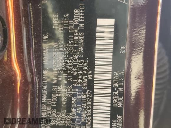 ✅ 2012 Toyota Sequoia Platinum • VIN: 5TDDW5G16CS067277 • Lot: 86861415. Listed on Copart with 201,754 mi. Free auction sales archive from the USA and detailed vehicle history report at DreamBid. Image 14.