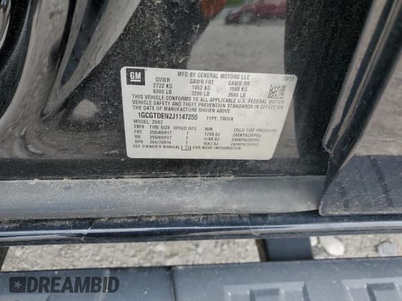 ✅ 2018 Chevrolet Colorado 4WD Z71 • VIN: 1GCGTDEN2J1147255 • Лот: 56698405. Опубликован ранее на Copart с пробегом 105 926 миль. Бесплатный доступ к архиву аукционных продаж из США и подробный отчёт об истории автомобиля на DreamBid. Изображение 13.