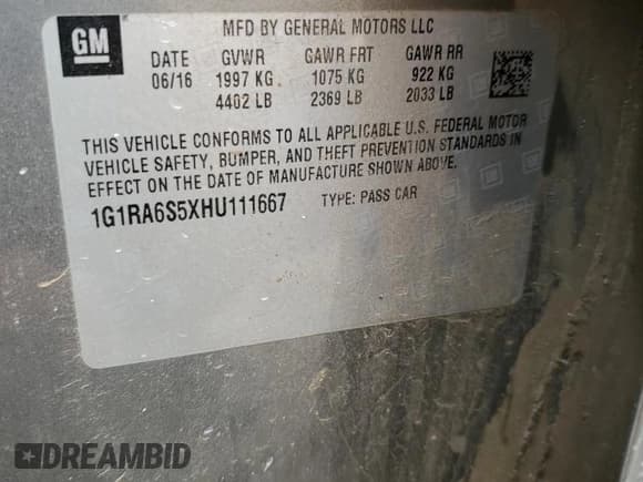 ✅ 2017 Chevrolet Volt LT • VIN: 1G1RA6S5XHU111667 • Lot: 53891844. Wystawiony na Copart z przebiegiem Nie podano. Bezpłatny archiwum sprzedaży aukcyjnych z USA i szczegółowy raport historii pojazdu na DreamBid. Zdjęcie 14.