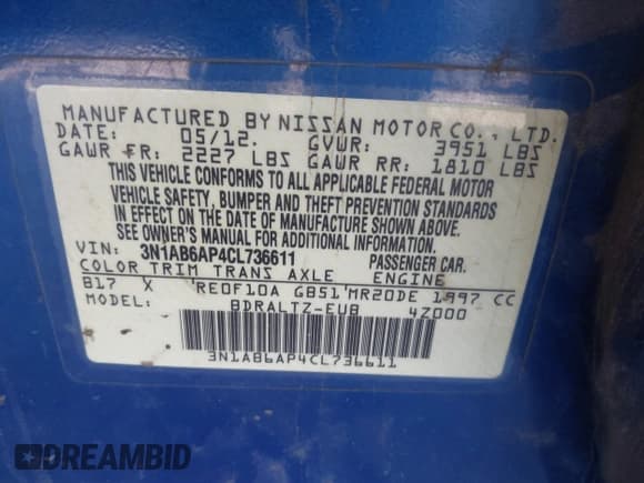 ✅ 2012 Nissan Sentra S • VIN: 3N1AB6AP4CL736611 • Lot: 41576104. Wystawiony na IAAI z przebiegiem 145 000 mil. Bezpłatny archiwum sprzedaży aukcyjnych z USA i szczegółowy raport historii pojazdu na DreamBid. Zdjęcie 9.