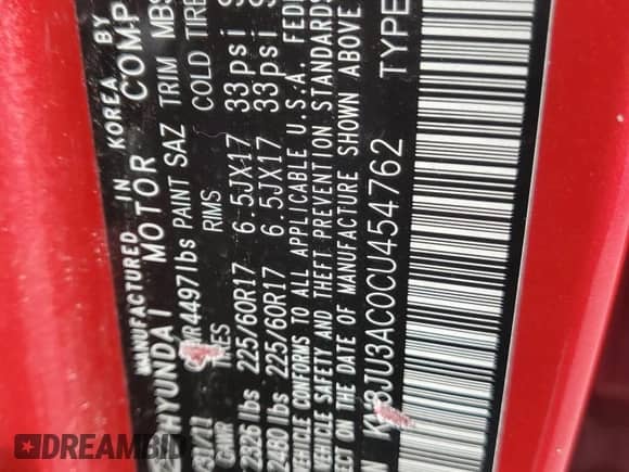 2012 Hyundai Tucson GLS with VIN KM8JU3AC0CU454762, listed as a Copart auction lot 87056935 with 154,858 mi miles and Non repairable. Bid and sale history available at DreamBid. Image 13.