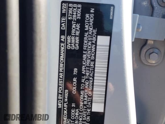 ✅ 2023 Polestar 2 • VIN: YSMED3KA1PL144929 • Lot: 90784225. Wystawiony na Copart z przebiegiem 59 534 mil. Bezpłatny archiwum sprzedaży aukcyjnych z USA i szczegółowy raport historii pojazdu na DreamBid. Zdjęcie 12.