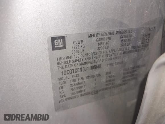 ✅ 2018 Chevrolet Colorado 4WD LT • VIN: 1GCGTCEN0J1100848 • Лот: 43139895. Опубликован ранее на IAAI с пробегом Не указан. Бесплатный доступ к архиву аукционных продаж из США и подробный отчёт об истории автомобиля на DreamBid. Изображение 9.