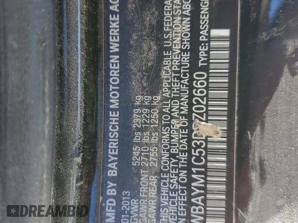 ✅ 2013 BMW 6 Series 650i xDrive • VIN: WBAYM1C53DDZ02660 • Lot: 92615075. Listed on Copart with Not provided. Free auction sales archive from the USA and detailed vehicle history report at DreamBid. Image 12.