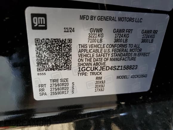 ✅ 2025 Chevrolet Silverado 1500 • VIN: 1GCUKJED4SZ158823 • Лот: 46321055. Опубликован ранее на Copart с пробегом 2 556 миль. Бесплатный доступ к архиву аукционных продаж из США и подробный отчёт об истории автомобиля на DreamBid. Изображение 12.