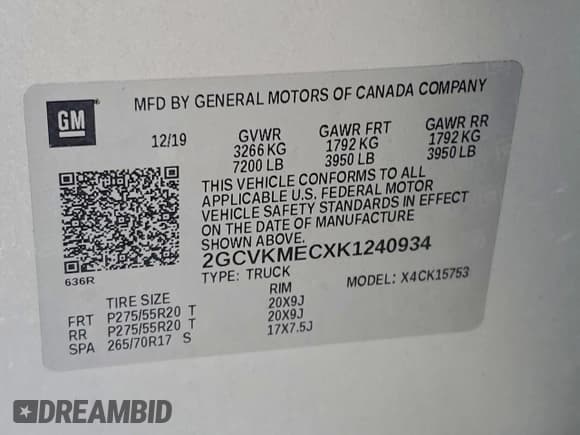 ✅ 2019 Chevrolet Silverado 1500 Custom • VIN: 2GCVKMECXK1240934 • Lot: 95724545. Listed on Copart with 79,602 mi. Free auction sales archive from the USA and detailed vehicle history report at DreamBid. Image 12.