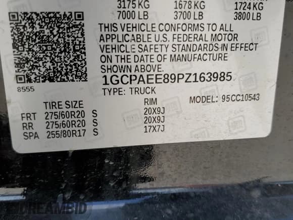 ✅ 2023 Chevrolet Silverado 1500 • VIN: 1GCPAEE89PZ163985 • Лот: 86862935. Опубликован ранее на Copart с пробегом 60 793 миль. Бесплатный доступ к архиву аукционных продаж из США и подробный отчёт об истории автомобиля на DreamBid. Изображение 12.