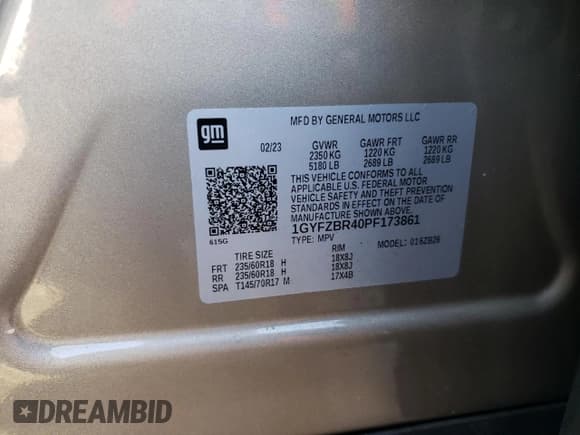 ✅ 2023 Cadillac XT4 AWD Luxury • VIN: 1GYFZBR40PF173861 • Lot: 71233194. Listed on Copart with 16,356 mi. Free auction sales archive from the USA and detailed vehicle history report at DreamBid. Image 13.