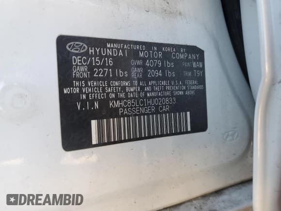 ✅ 2017 Hyundai Ioniq Limited • VIN: KMHC85LC1HU020833 • Lot: 46894045. Wystawiony na Copart z przebiegiem 129 516 mil. Bezpłatny archiwum sprzedaży aukcyjnych z USA i szczegółowy raport historii pojazdu na DreamBid. Zdjęcie 13.