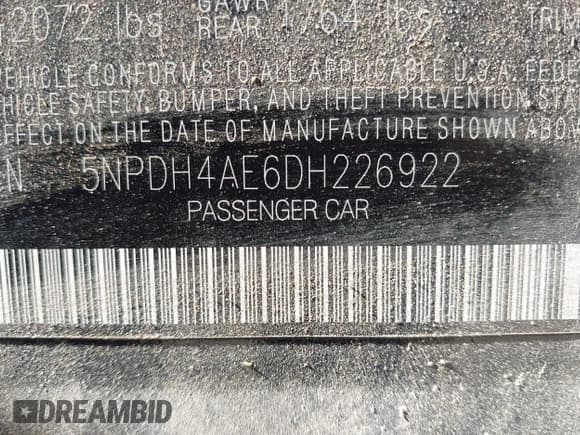 ✅ 2013 Hyundai Elantra GLS • VIN: 5NPDH4AE6DH226922 • Лот: 43653447. Опубликован ранее на IAAI с пробегом 84 696 миль. Бесплатный доступ к архиву аукционных продаж из США и подробный отчёт об истории автомобиля на DreamBid. Изображение 9.