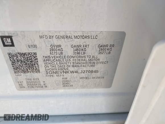 2020 Chevrolet Traverse High Country с VIN 1GNEVNKW4LJ270845, выставлен на аукционе IAAI как лот 43415103 с пробегом 92 888 миль миль и . История ставок и продаж доступна на DreamBid. Изображение 9.