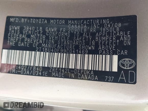 ✅ 2009 Toyota Corolla • VIN: 2T1BU40E99C041469 • Lot: 43421476. Wystawiony na IAAI z przebiegiem 176 348 mil. Bezpłatny archiwum sprzedaży aukcyjnych z USA i szczegółowy raport historii pojazdu na DreamBid. Zdjęcie 9.