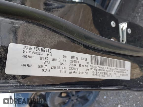 ✅ 2019 Jeep Compass Latitude • VIN: 3C4NJDBB9KT631067 • Lot: 43156049. Listed on IAAI with 127,713 mi. Free auction sales archive from the USA and detailed vehicle history report at DreamBid. Image 9.