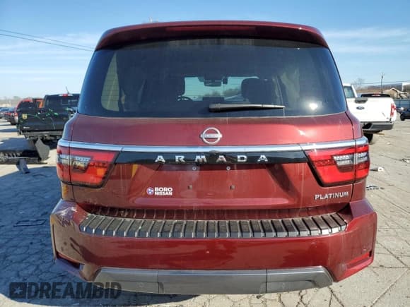 ✅ 2024 Nissan Armada Platinum • VIN: JN8AY2DB6R9852824 • Lot: 42947255. Wystawiony na Copart z przebiegiem 6 765 mil. Bezpłatny archiwum sprzedaży aukcyjnych z USA i szczegółowy raport historii pojazdu na DreamBid. Zdjęcie 6.