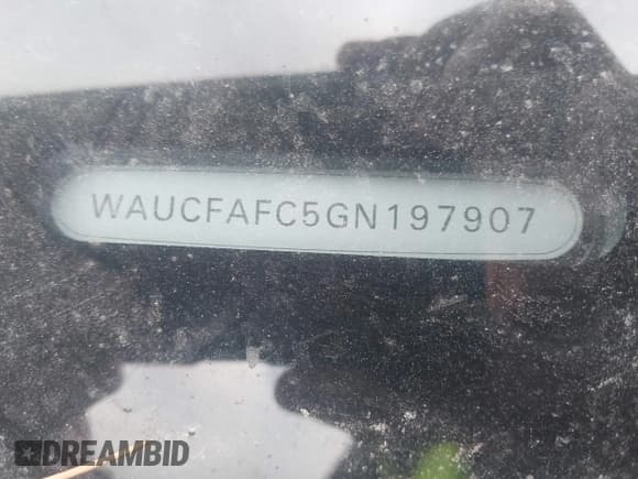 ✅ 2016 Audi A6 Premium • VIN: WAUCFAFC5GN197907 • Lot: 43665804. Listed on IAAI with 121,160 mi. Free auction sales archive from the USA and detailed vehicle history report at DreamBid. Image 9.