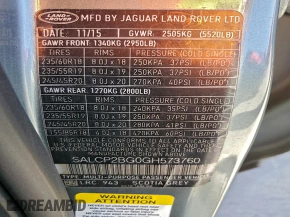 ✅ 2016 Land Rover Discovery Sport SE • VIN: SALCP2BG0GH573760 • Lot: 91397045. Wystawiony na Copart z przebiegiem 113 925 mil. Bezpłatny archiwum sprzedaży aukcyjnych z USA i szczegółowy raport historii pojazdu na DreamBid. Zdjęcie 13.