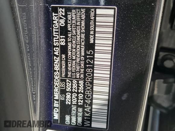 ✅ 2023 Mercedes-Benz C 300 • VIN: W1KAF4GBXPR081215 • Lot: 50425545. Listed on Copart with 40,632 mi. Free auction sales archive from the USA and detailed vehicle history report at DreamBid. Image 14.