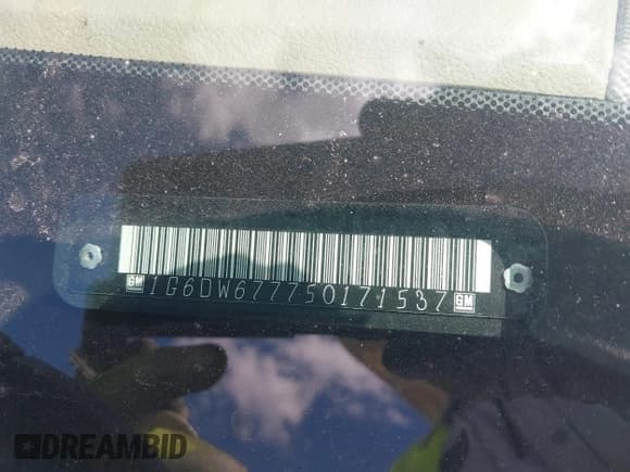 ✅ 2005 Cadillac STS • VIN: 1G6DW677750171537 • Lot: 42270330. Listed on IAAI with 126,889 mi. Free auction sales archive from the USA and detailed vehicle history report at DreamBid. Image 9.