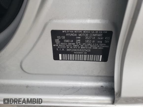 ✅ 2018 Hyundai Accent SE • VIN: 3KPC24A33JE025426 • Lot: 64967354. Wystawiony na Copart z przebiegiem 104 397 mil. Bezpłatny archiwum sprzedaży aukcyjnych z USA i szczegółowy raport historii pojazdu na DreamBid. Zdjęcie 14.