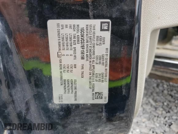 ✅ 2014 Chevrolet Silverado 2500HD Work Truck • VIN: 1GC0KVCG7EF156198 • Lot: 65012084. Listed on Copart with Not provided. Free auction sales archive from the USA and detailed vehicle history report at DreamBid. Image 15.