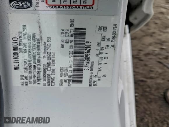 ✅ 2009 Lincoln MKZ • VIN: 3LNHM28T99R621019 • Lot: 94422655. Wystawiony na Copart z przebiegiem Nie podano. Bezpłatny archiwum sprzedaży aukcyjnych z USA i szczegółowy raport historii pojazdu na DreamBid. Zdjęcie 12.