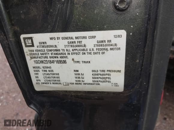 ✅ 2004 Chevrolet Silverado 2500HD LS • VIN: 1GCHK23184F169506 • Лот: 42085720. Опубликован ранее на IAAI с пробегом 261 344 миль. Бесплатный доступ к архиву аукционных продаж из США и подробный отчёт об истории автомобиля на DreamBid. Изображение 9.