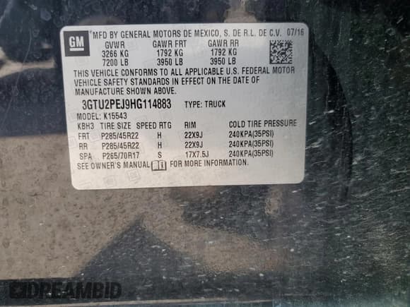 ✅ 2017 GMC Sierra 1500 Denali • VIN: 3GTU2PEJ9HG114883 • Лот: 72090585. Опубликован ранее на Copart с пробегом 153 518 миль. Бесплатный доступ к архиву аукционных продаж из США и подробный отчёт об истории автомобиля на DreamBid. Изображение 12.