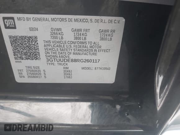 ✅ 2024 GMC Sierra 1500 SLT • VIN: 3GTUUDE88RG260117 • Лот: 42828038. Опубликован ранее на IAAI с пробегом Не указан. Бесплатный доступ к архиву аукционных продаж из США и подробный отчёт об истории автомобиля на DreamBid. Изображение 9.