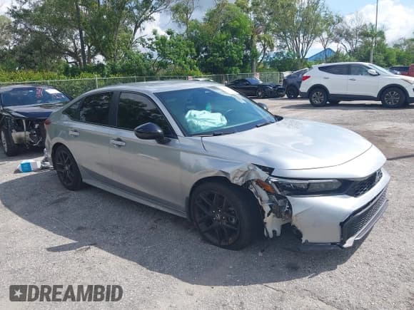 ✅ 2025 Honda Civic Sport • VIN: 2HGFE2F53SH557270 • Lot: 43188130. Listed on IAAI with 12,466 mi. Free auction sales archive from the USA and detailed vehicle history report at DreamBid. Image 1.