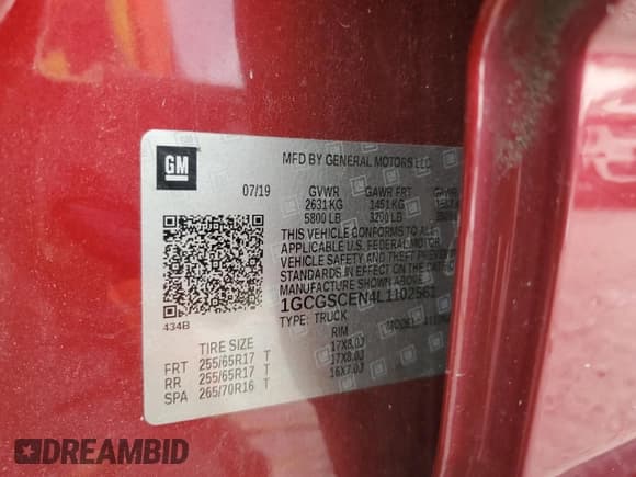 ✅ 2020 Chevrolet Colorado 2WD LT • VIN: 1GCGSCEN4L1102561 • Lot: 81979835. Listed on Copart with 69,730 mi. Free auction sales archive from the USA and detailed vehicle history report at DreamBid. Image 12.