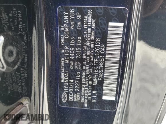 ✅ 2015 Hyundai Genesis Coupe 3.8L Base • VIN: KMHHT6KJ7FU126128 • Lot: 55596125. Wystawiony na Copart z przebiegiem 113 973 mil. Bezpłatny archiwum sprzedaży aukcyjnych z USA i szczegółowy raport historii pojazdu na DreamBid. Zdjęcie 12.