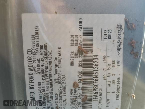 ✅ 2022 Ford Mustang GT • VIN: 1FA6P8CF6N5136234 • Лот: 91149455. Опубликован ранее на Copart с пробегом 26 495 миль. Бесплатный доступ к архиву аукционных продаж из США и подробный отчёт об истории автомобиля на DreamBid. Изображение 13.