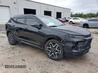 2023 Chevrolet Blazer RS with VIN 3GNKBERS6PS222153, listed as a Copart auction lot 71029094 with 15,513 mi miles and Salvage title. Bid and sale history available at DreamBid. Image 4.